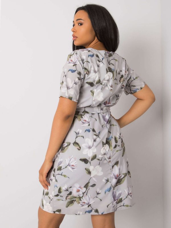 Gray plus size dress with Lauren binding