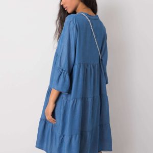 Blue dress with frill Xenia