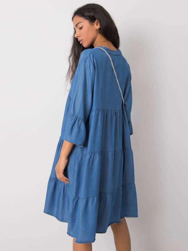 Blue dress with frill Xenia