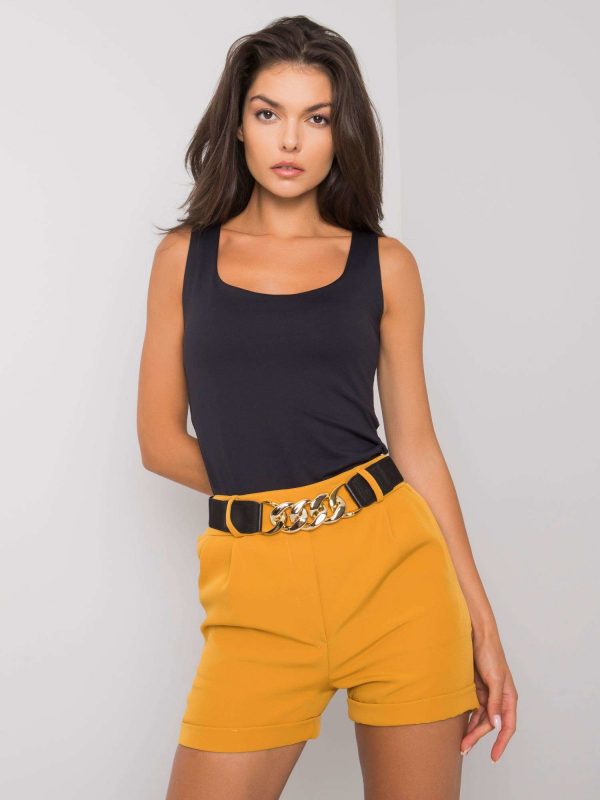 Laurell mustard stripe shorts