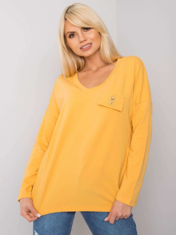 Yellow V Neck Blouse Bianca