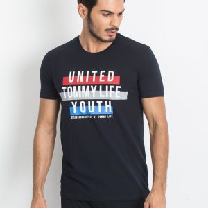 TOMMY LIFE Navy Blue Men's T-Shirt