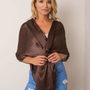 Dark brown women's scarf with fringes