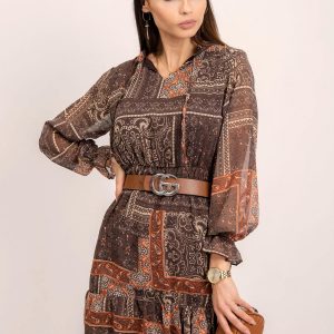 RUE PARIS Dark brown dress Rebecca