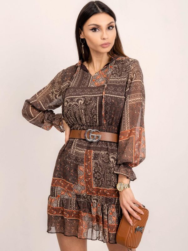 RUE PARIS Dark brown dress Rebecca