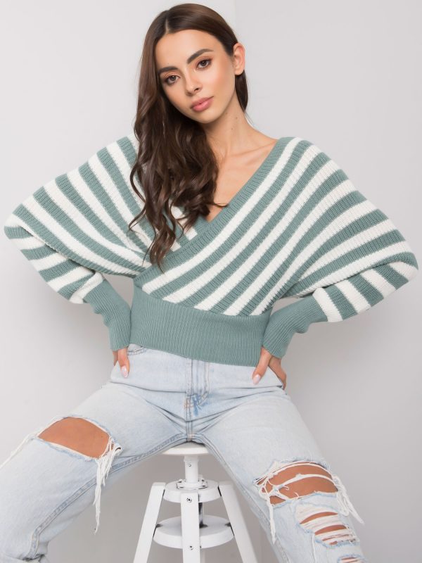 Mint and white striped sweater Courtie RUE PARIS