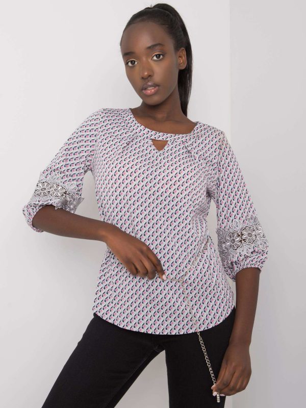 Gray blouse with Jazmin patterns