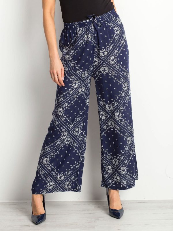 Navy Blue Paisley Pants