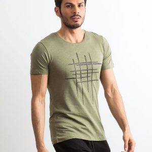 Men's Khaki Cotton T-Shirt