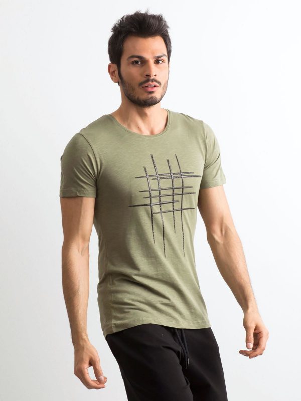 Men's Khaki Cotton T-Shirt