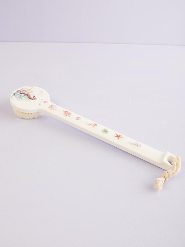 White Printed Bath Brush