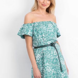 Pandora Green and White Dress