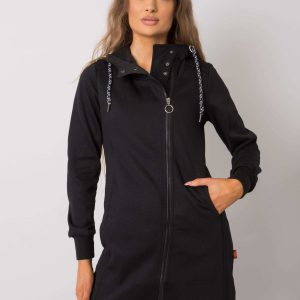 Hensley Black Cotton Hoodie