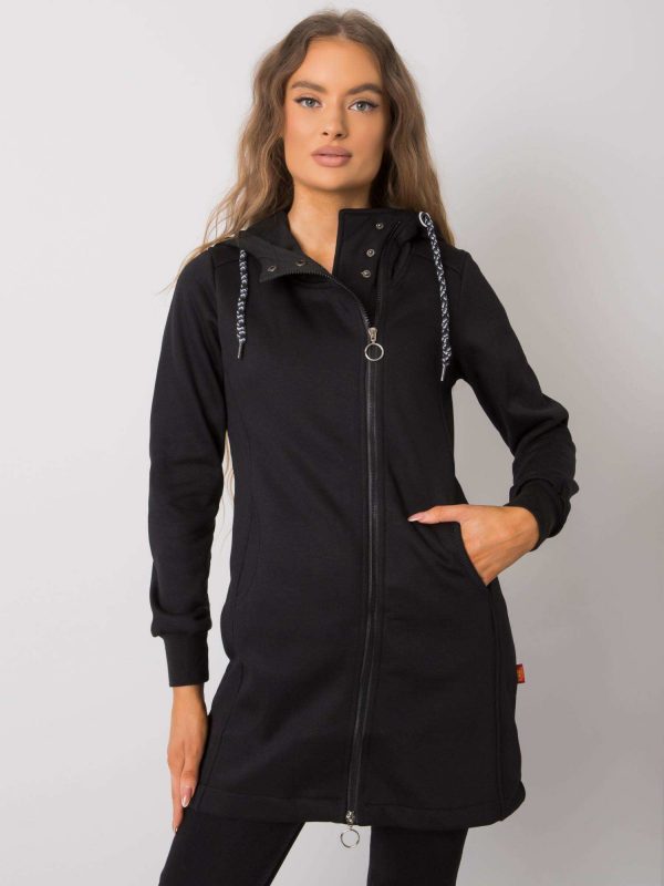 Hensley Black Cotton Hoodie