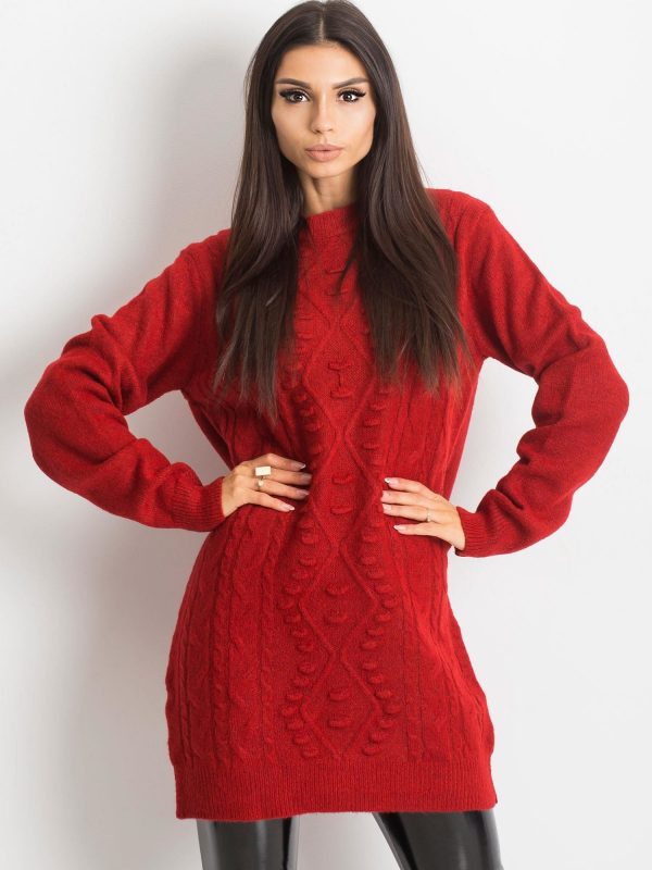 RUE PARIS Dark Red Sweater Moment