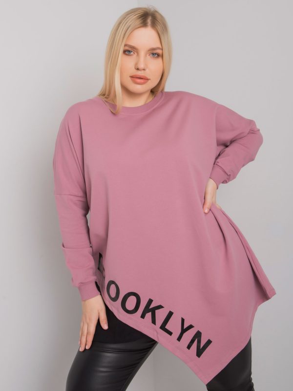 Exeter Dirty Pink Plus Size Asymmetrical Blouse