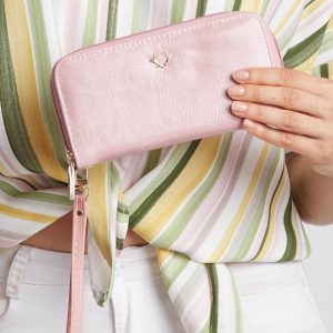 Pink zipper wallet