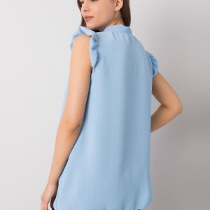 Blue blouse with tie Imelda