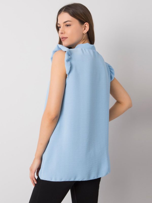 Blue blouse with tie Imelda