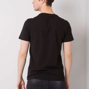 Black T-shirt for men with print by Tucker LIWALI