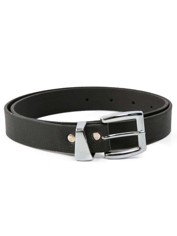 RUE PARIS Black Imitation Leather Strap