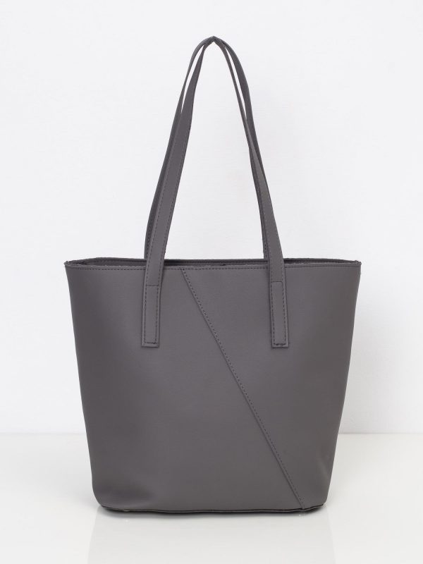 Grey eco-leather handbag