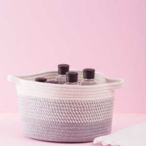 Braided basket grey-ecru