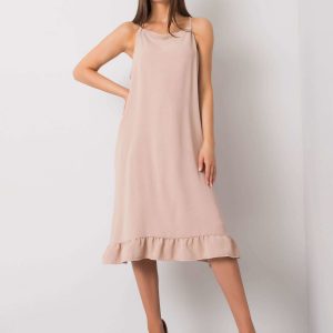 Beige dress with straps Simone