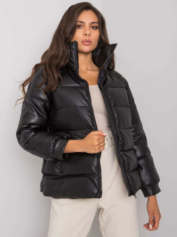 Maxine Black Eco Leather Winter Jacket