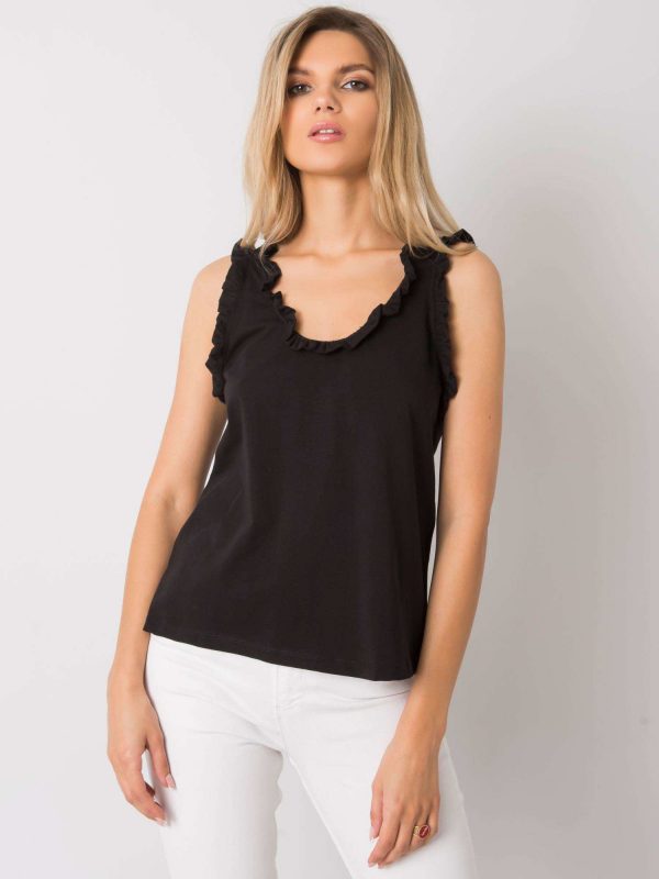 Black top with frills Sarai RUE PARIS