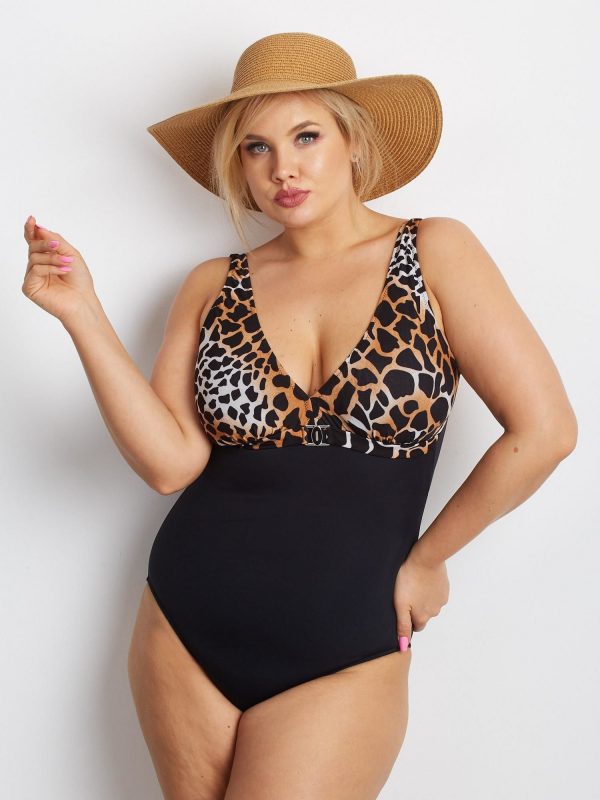 Black Plus Size Swimsuit Brighter