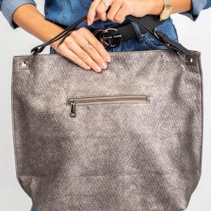 Grey large women's handbag