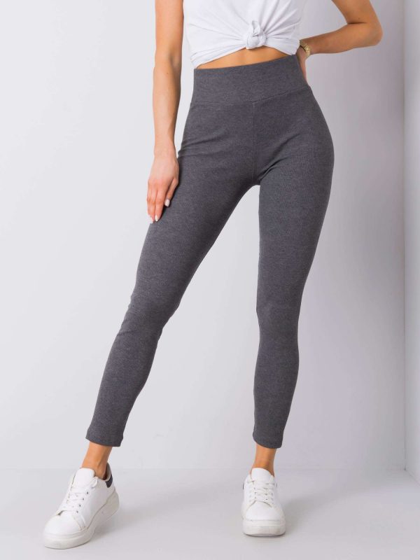 Dark Grey Sanja Melange Ribbed Leggings