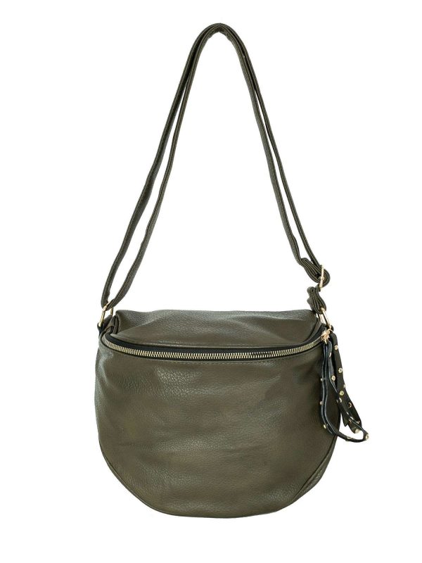 Khaki leatherette bag