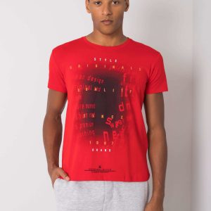 Men's Red Lawson Cotton T-Shirt