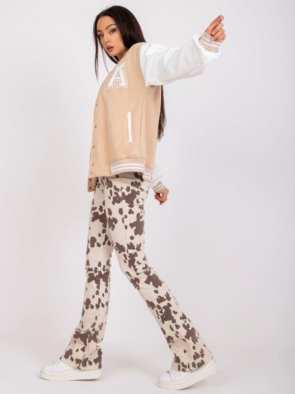 Beige bomber sweatshirt with pockets Palma