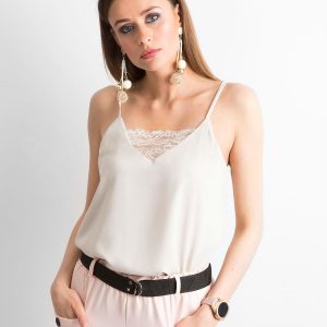 Beige women's top with lace