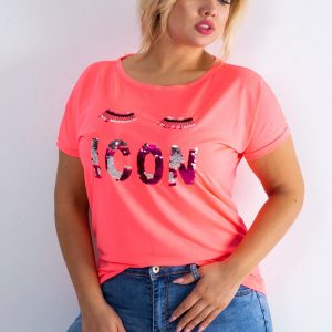 Fluo pink t-shirt Calmly PLUS SIZE