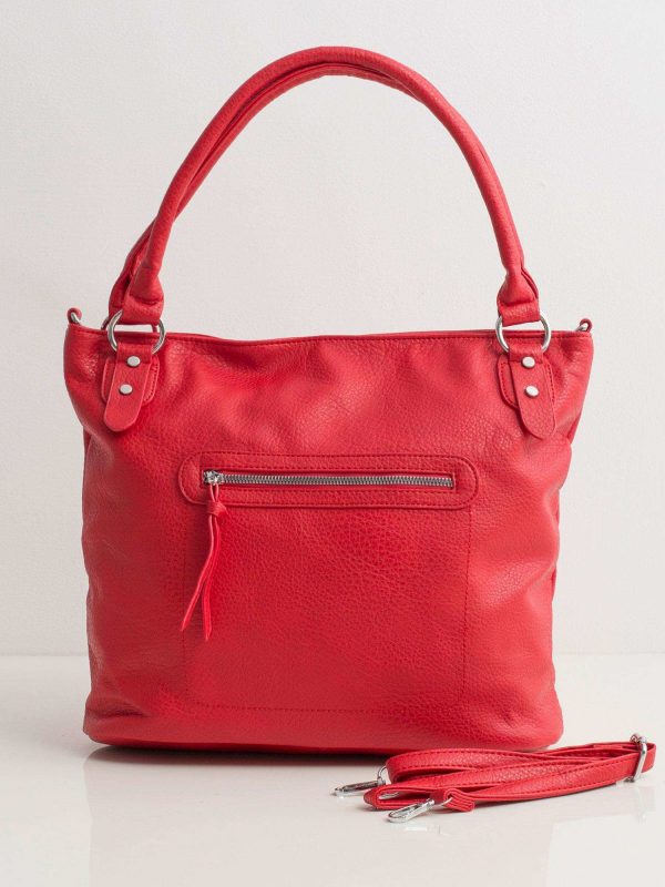 Red soft bag made of eco leather