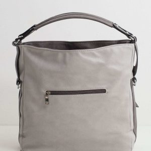 Grey eco leather city bag