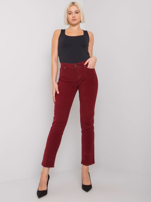 Burgundy women's corduroy pants Rotterdam