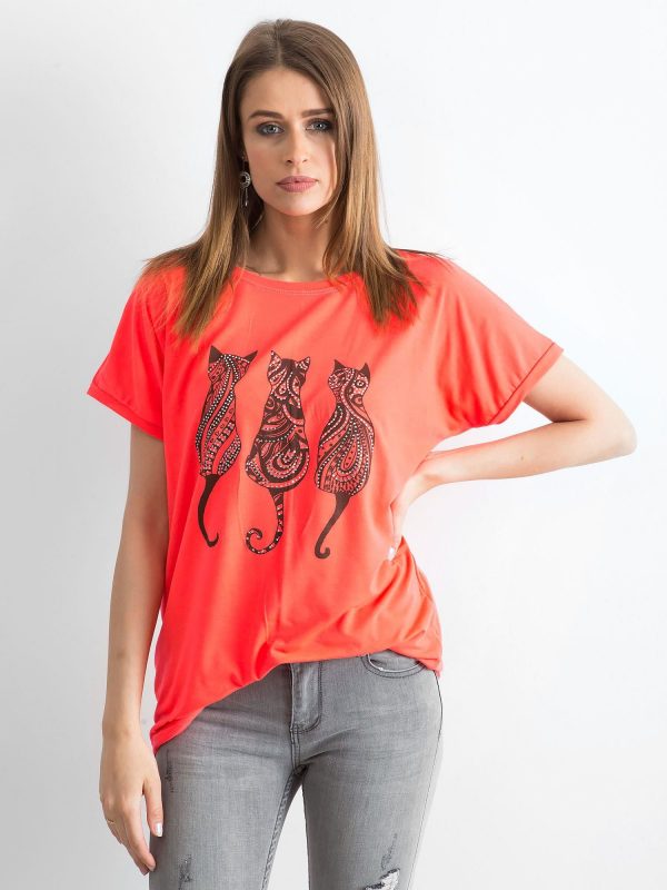 Coral t-shirt Kittens