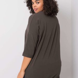 Dark khaki blouse with Raissa inscription