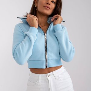 Light blue short sweatshirt Ann RUE PARIS