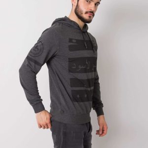 Men's graphite sweatshirt with Cameron print