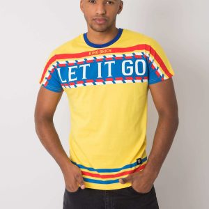 Yellow T-shirt for men with Clayton print