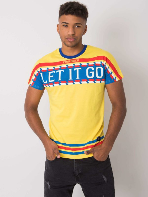 Yellow T-shirt for men with Clayton print