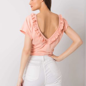 Peach blouse with flounces Leanne