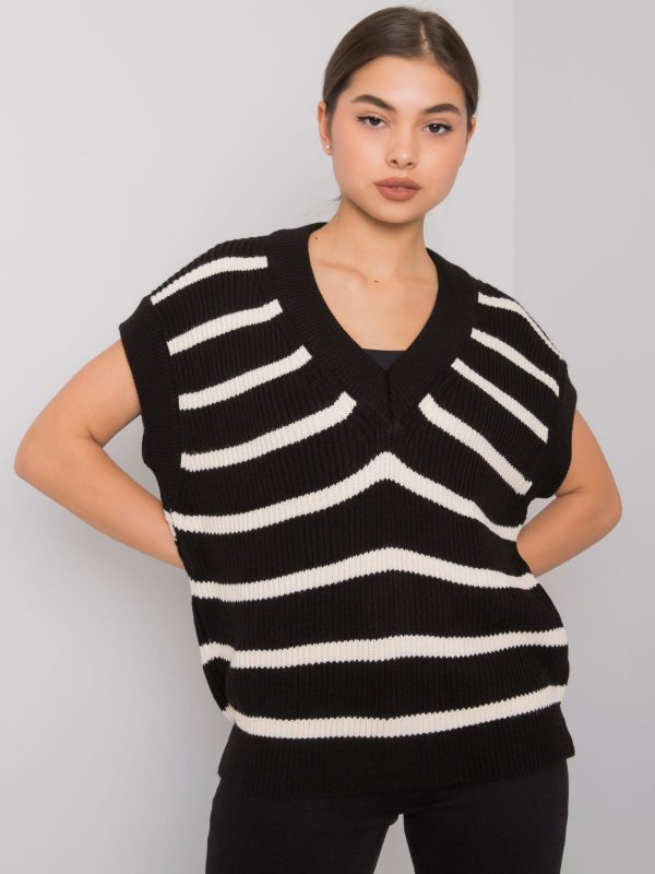 Black and cream Joselita knitted vest