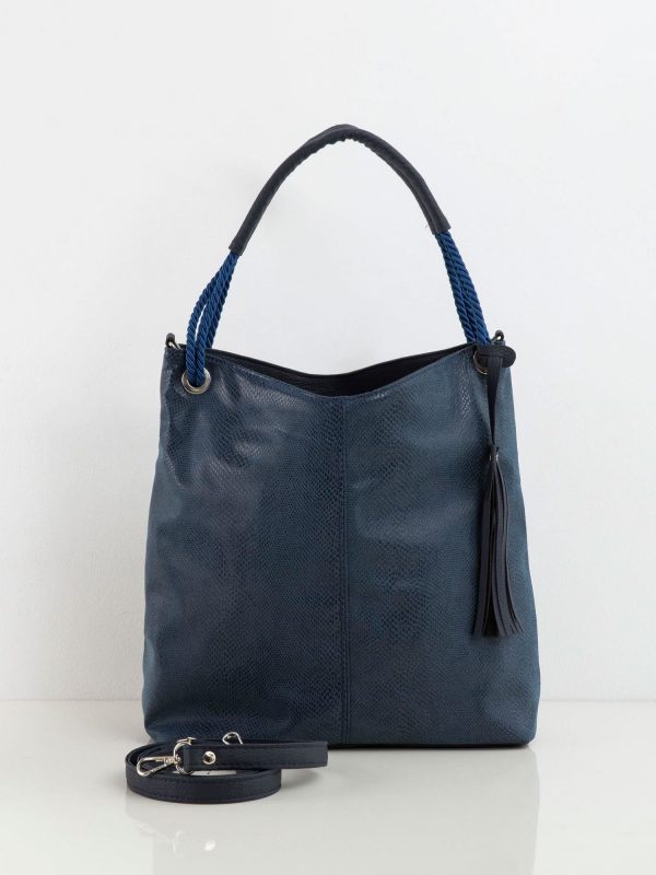 Navy blue bag with animal motif